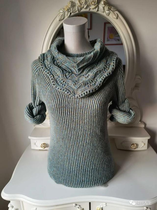 修身又百搭的扭罗纹打底圆领套衫（有编织图解）