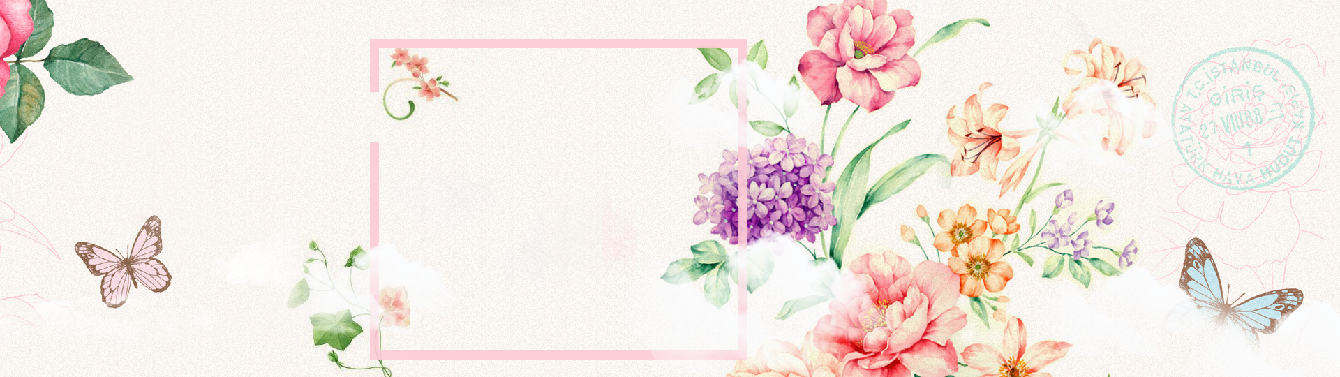 唯美花朵蝴蝶淘宝店铺背景图片素材