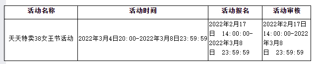 天天特卖38女王节招商开启，来看活动详情