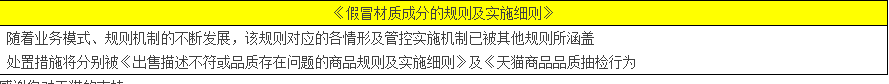 天猫危及交易、描述不符、假冒材质成分规则变更