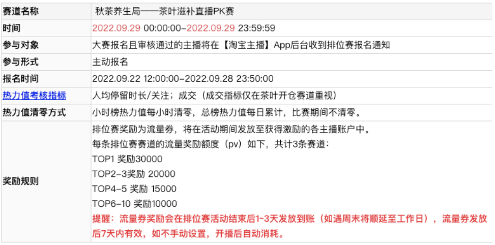 淘宝直播9月29日秋茶养生局-茶叶滋补直播排位赛来袭！