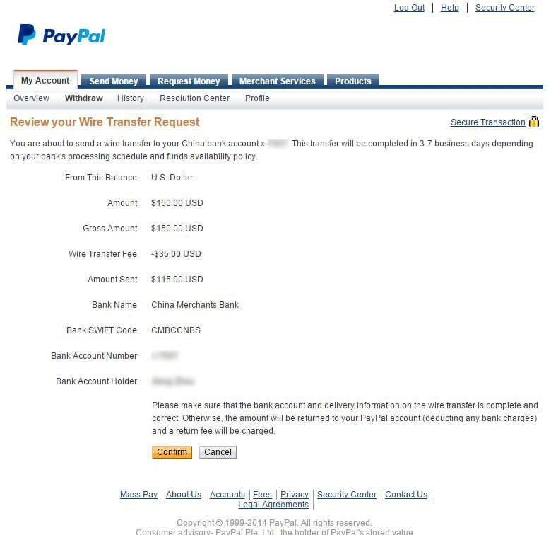 如何将PayPal余额通过电汇和支票方式提现？