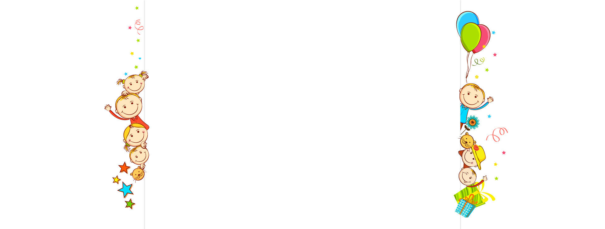 白色可爱卡通小朋友淘宝店铺背景图片