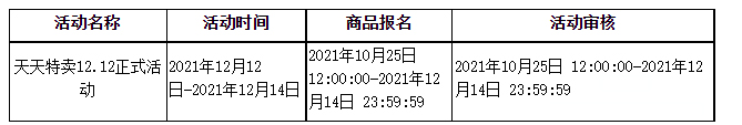 2021年天天特卖12.12大促招商开启，招商规则速看