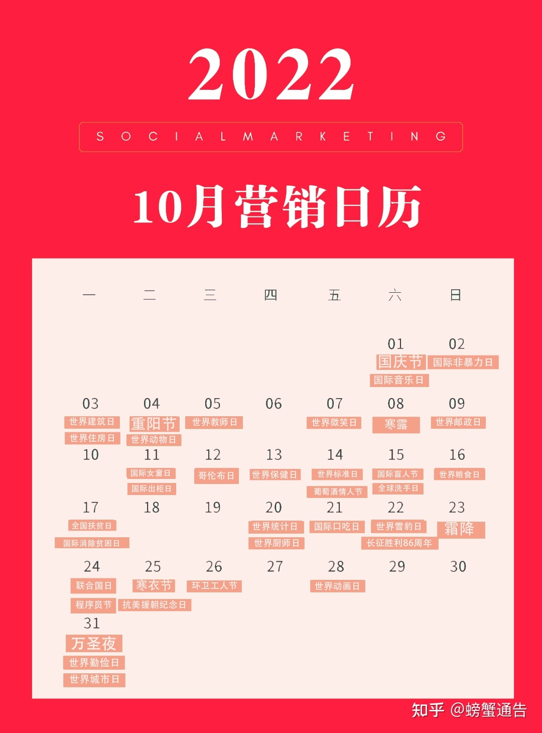 2022小红书全年营销日历（附热点话题）