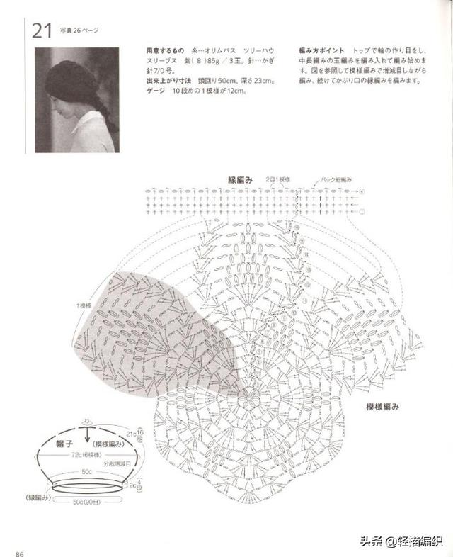 围巾和帽子，配色或花色线材编织，花样精美，精致典雅