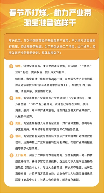 淘宝发起产业带扶持计划，助力中小企业清理库存