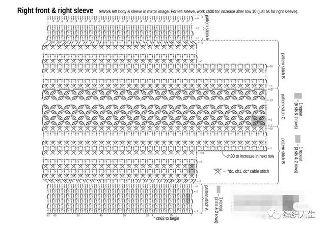 时尚特别，钩织非常简单的云清休闲小开衫（有编织图解）