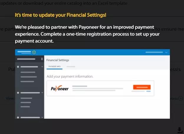 沃尔玛店铺如何设置Payoneer收款账号？