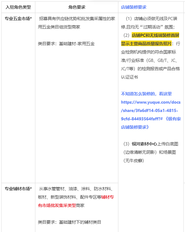 淘宝极有家商家入驻指南！