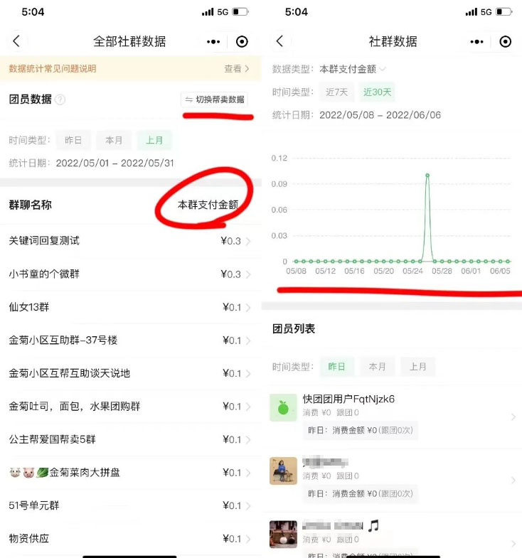 快团团上线新功能——社群数据