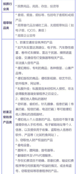 抖音禁售商品类目规则