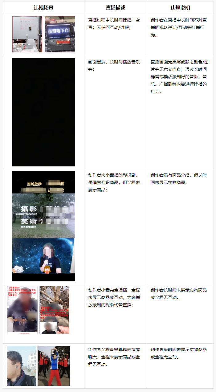 抖音发布关于「画风低质：挂机直播」实施细则通知