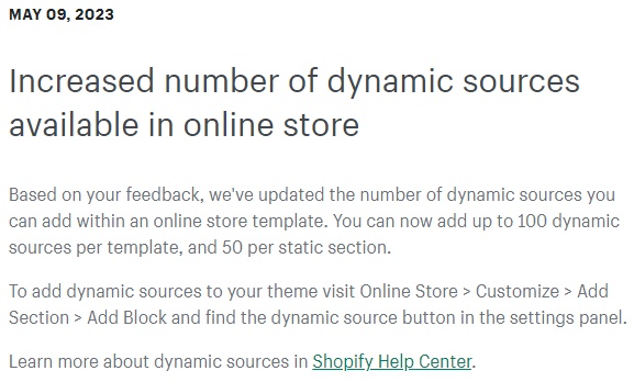 Shopify在线商店中可用的动态资源数量增加