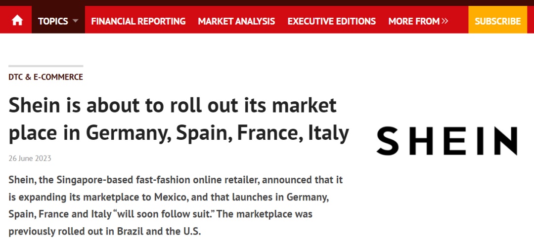 SHEIN在法国发展势头正猛，用户群不断扩大