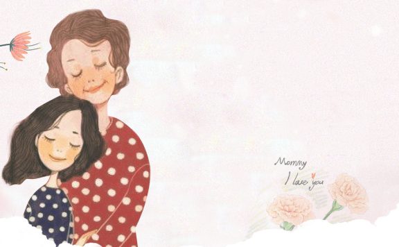 温馨手绘母亲节淘宝店铺装修背景图片素材