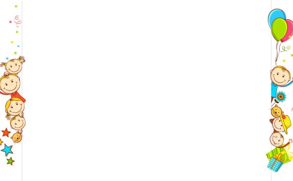 白色可爱卡通小朋友淘宝店铺背景图片